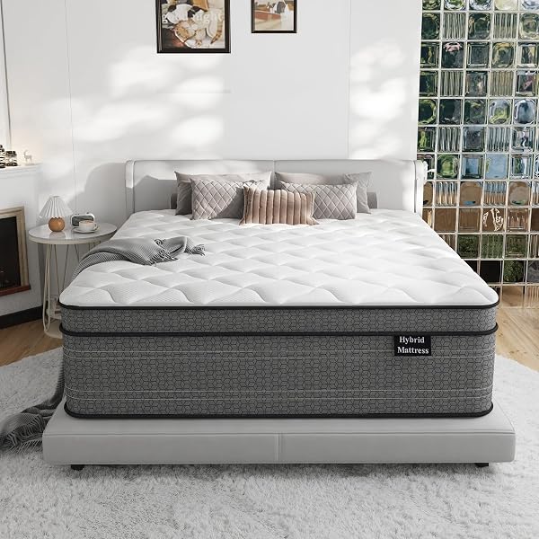Ruoysun Full Size Mattress, 12 Inch Hybrid Full Bed Mattress in a Box, with Gel Memory Foam and Individual Pocket Spring