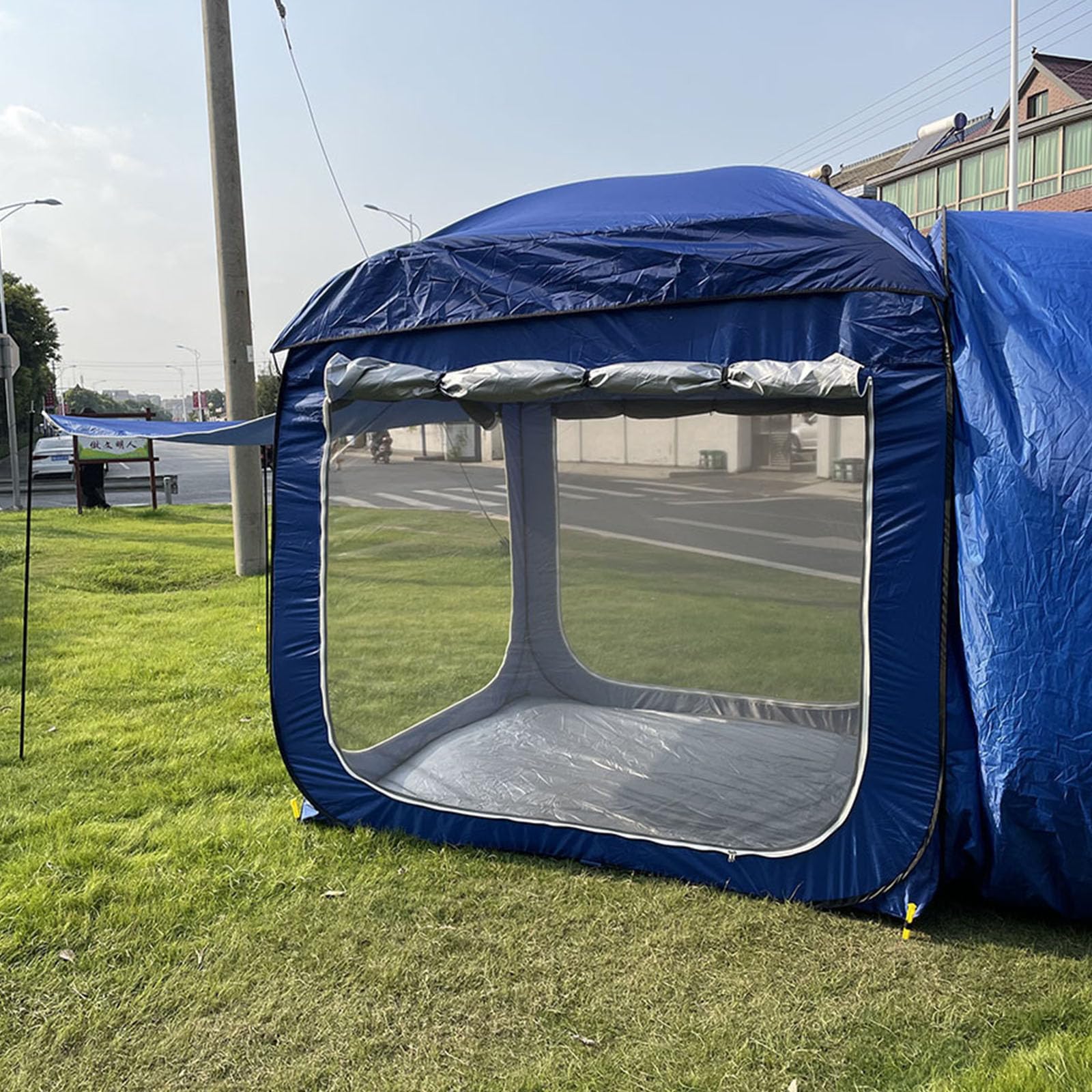 Uniwersalna siatka na klapę tylną S z podłogą, namioty tylnym włazem do rozkładanych namiotów markizowych typu hatchback(Blue)