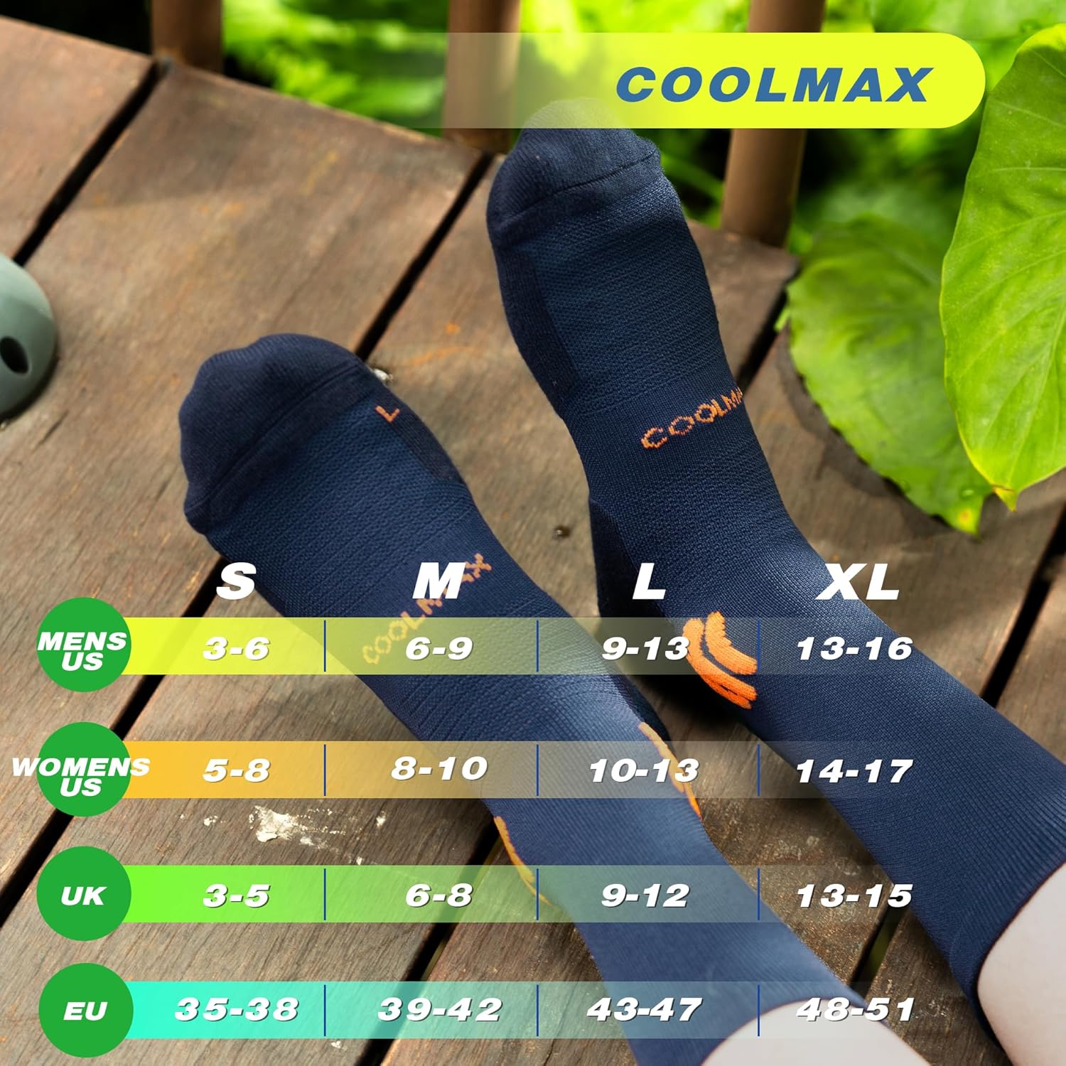 BRISIRA Coolmax Bamboo Viscose Running Socks 3 Pairs Crew Moisture Wicking Anti Blister Athletic Hiking Work Sock