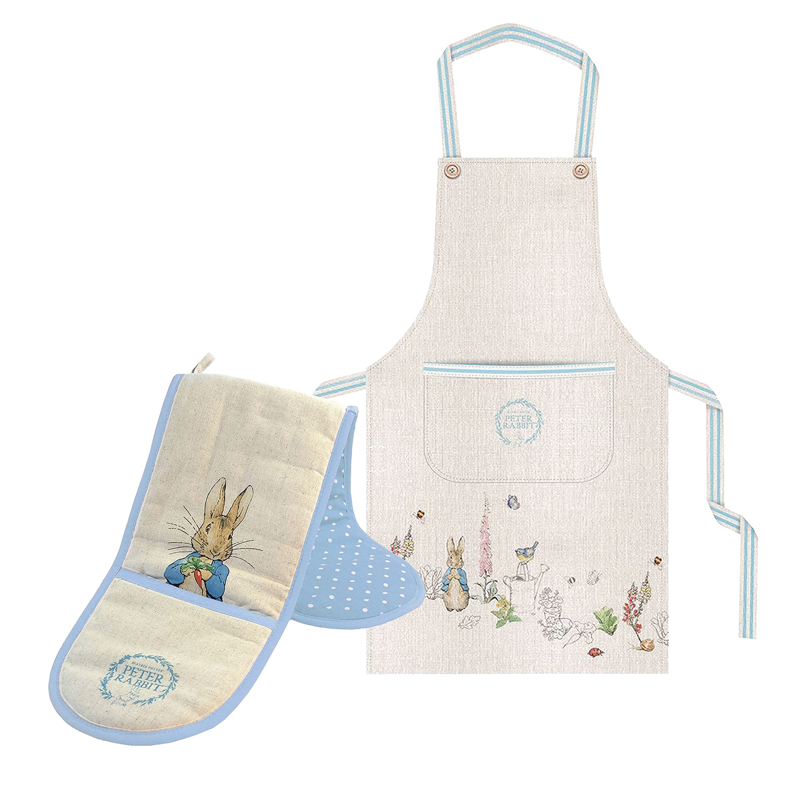 Auntie Morags Blue Eddingtons Peter Rabbit Classic - Apron & Double Glove Set