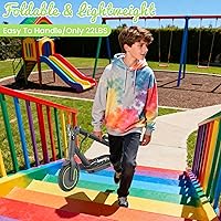 Vista 7 de WERHY Foldable Electric Scooter for Kids, 350W Motor, Max 12Miles Long Range, 19 MPH Max Speed, 8.5" Solid Tire, Lightweight Foldable E-Scooter with