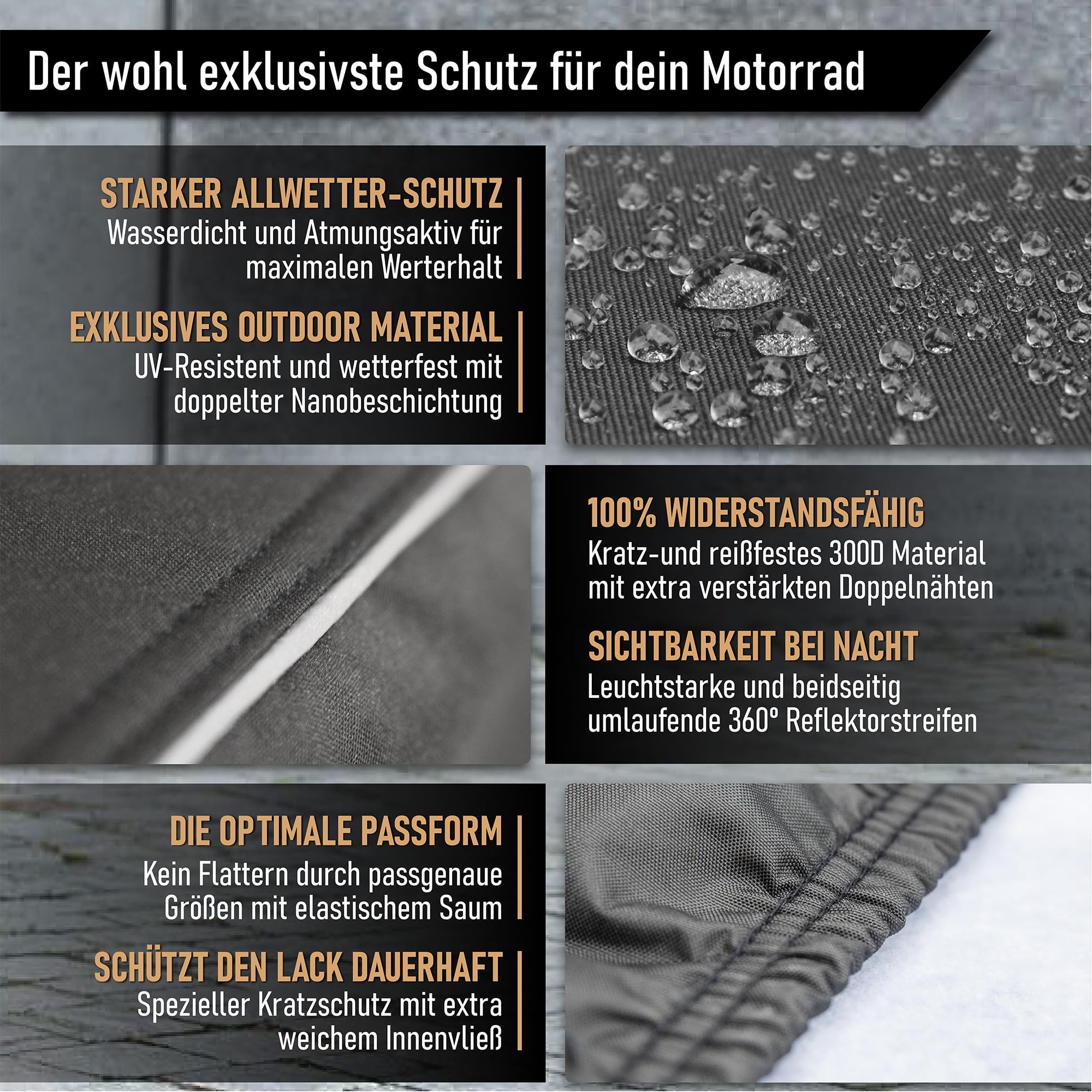 Roller Abdeckplane handgefertigt - Mofa Motorradabdeckung Winterfest wasserdicht reißfeste & robuste Motorradplane Outdoor - Größe M++