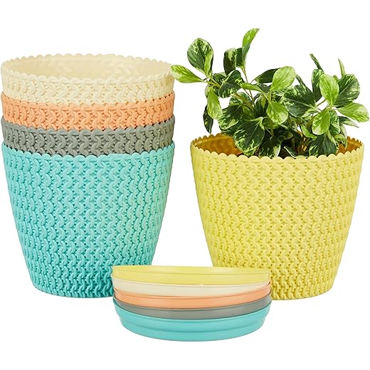 Solimo Round Pots Set of 5 7 inch