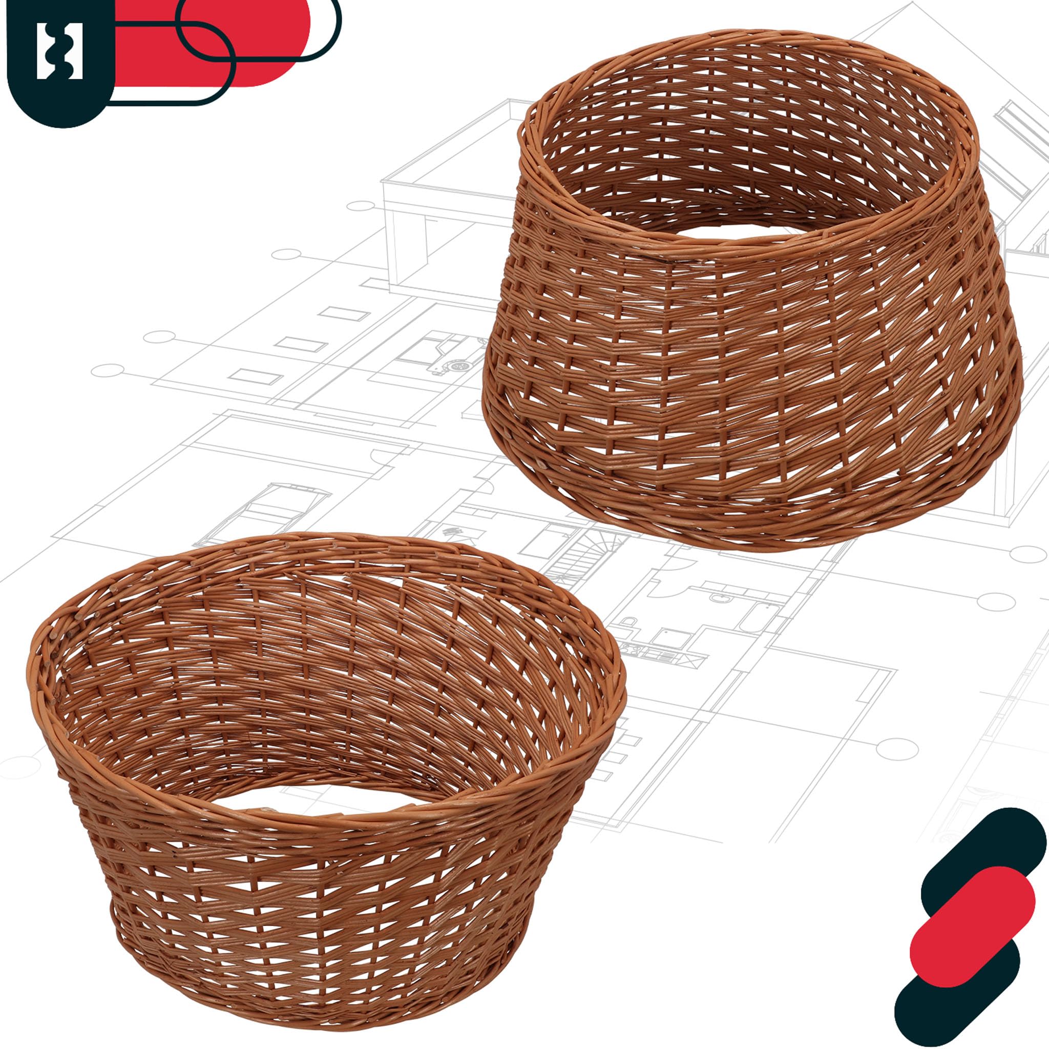 KOTARBAU® Panier pour Sapin de Noël Ø 50 cm Housse en Osier Naturel Support pour Sapin de Noël en Rotin Housse Cache Pied Sapin de Noël en Osier Jupe Sapin Cache Sapin