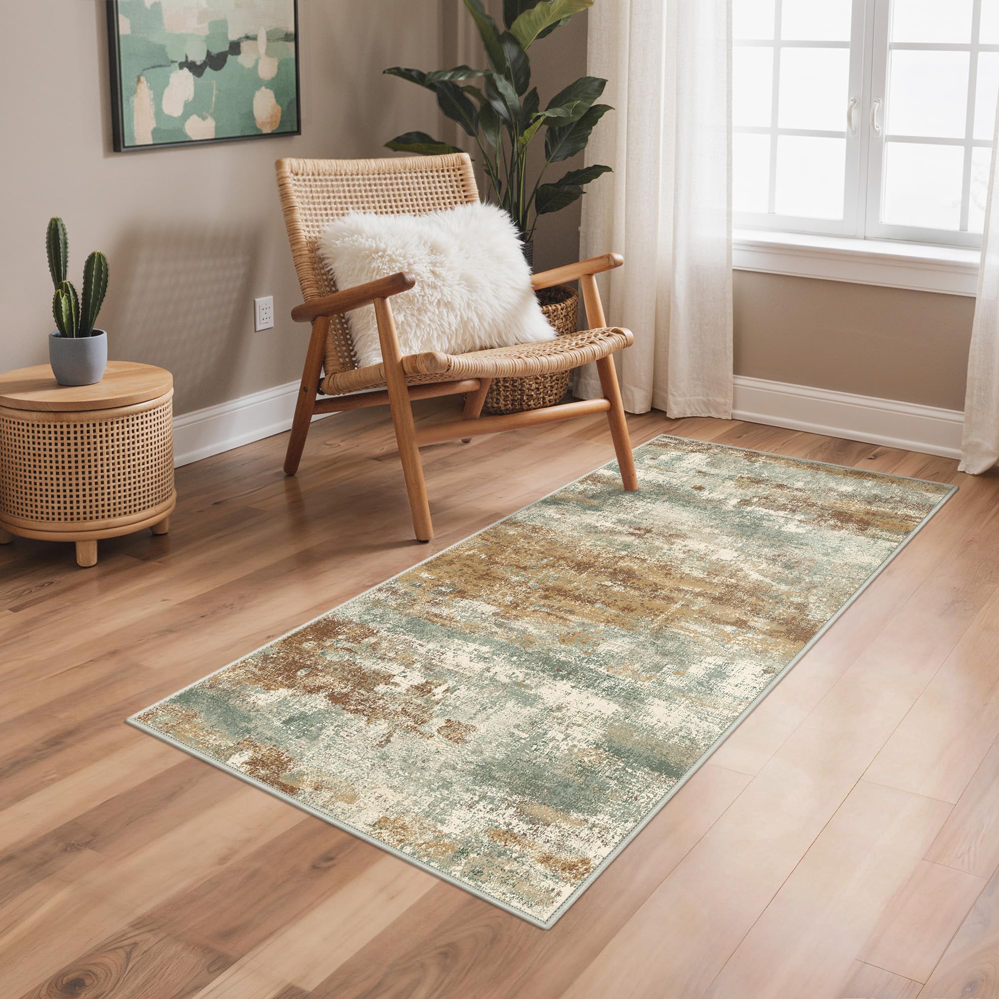 BEIMO Waschbarer Teppich Wohnzimmer, Abstrakt Design Teppich Schlafzimmer Kurzflor, Groß Teppiche rutschfest Weiche für Badezimmer Esszimmer Flur