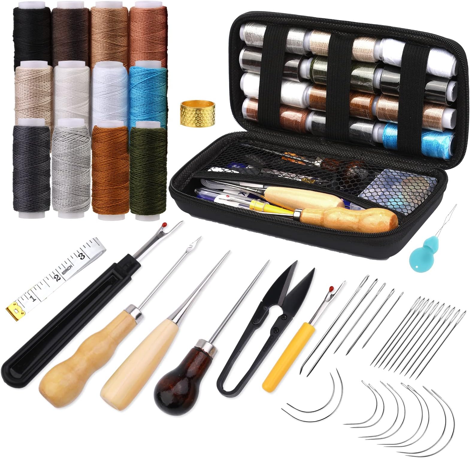 Scoolr Sewing Awl Kit,Speedy Stitcher Sewing Awl Tool Kit for Leather Sail & Canvas Heavy Repair