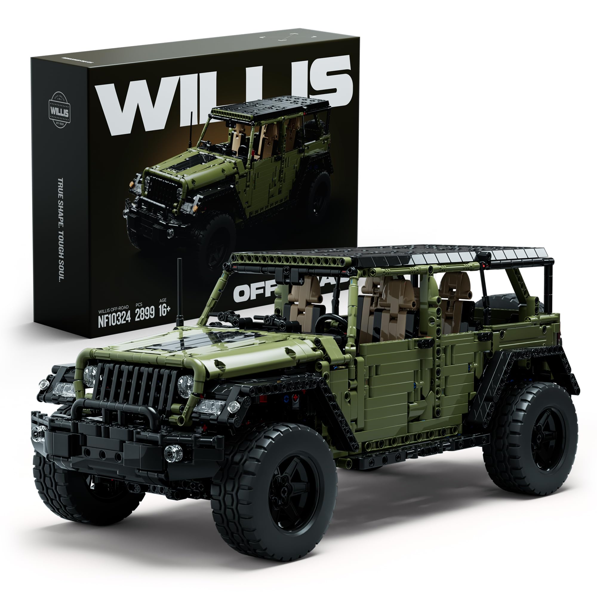 Amazon.com: Nifeliz Willis 4x4 Off-Road Car Building Set, Military