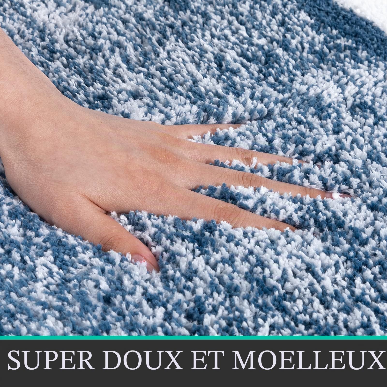 Pauwer Doux Tapis de Bain Antidérapant 50 x 80 cm Microfibre Absorbant Lavable
