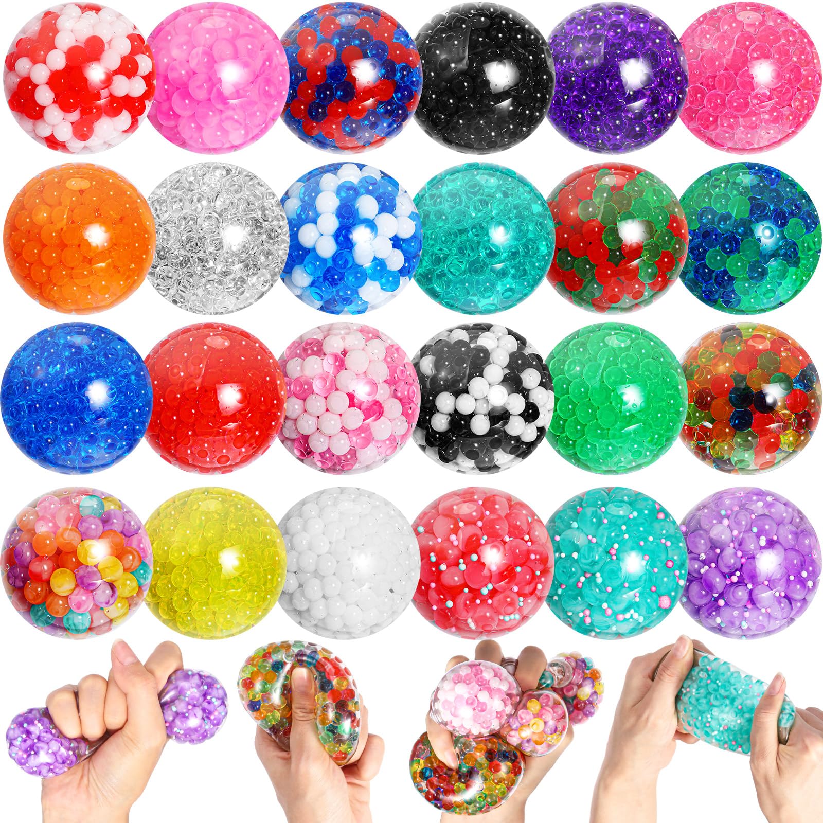 Libima24 Pcs Soft Balls Bulk 2.3 Inch Rubber Balls for Adults ADHD Classroom Prize Party Favors Birthday Gift