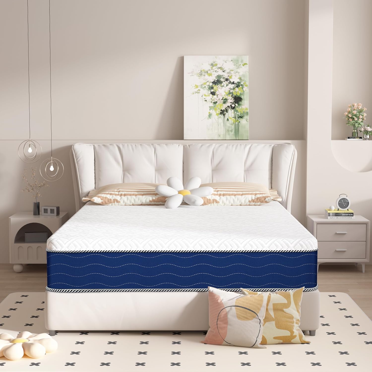 King Mattress, 12 Inch Green Tea Memory Foam Mattress in a Box, Medium Firm King Size Mattress for Pressure Relief, CertiPUR-US Certified