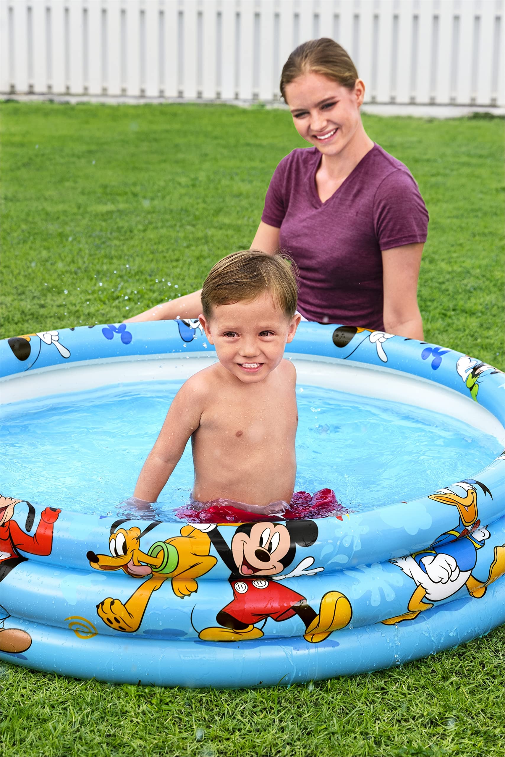 Bestway 91007 Piscina per Bambini "Mickey E Gli Amici Del Rally", 122X25 cm