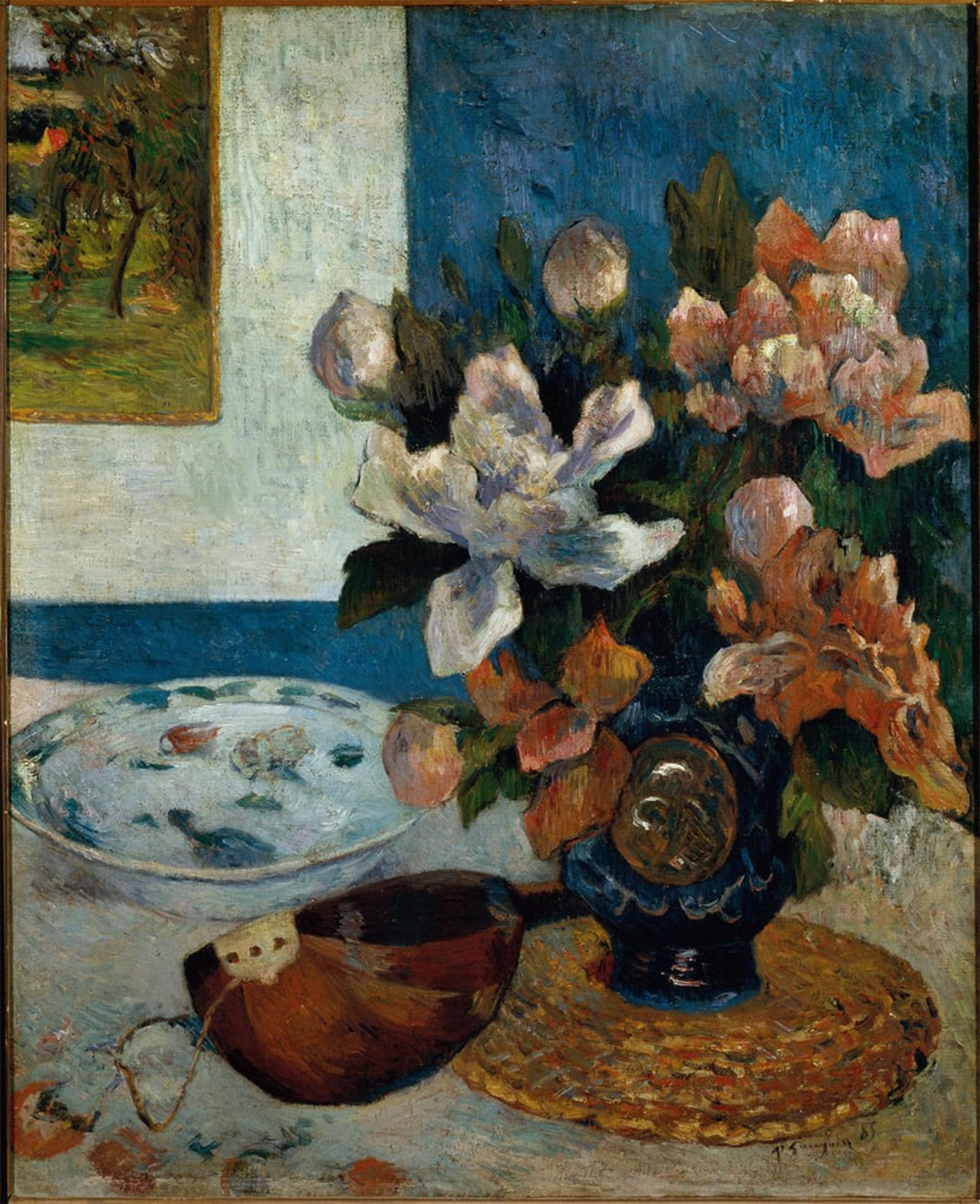 Serendipitp No Frame Abstract Painting Mural Print Picture Wall Decor Painting Still Life With Mandolin By Paul Gauguin Vintage Wall Artwork For Home Decor 60X90cm