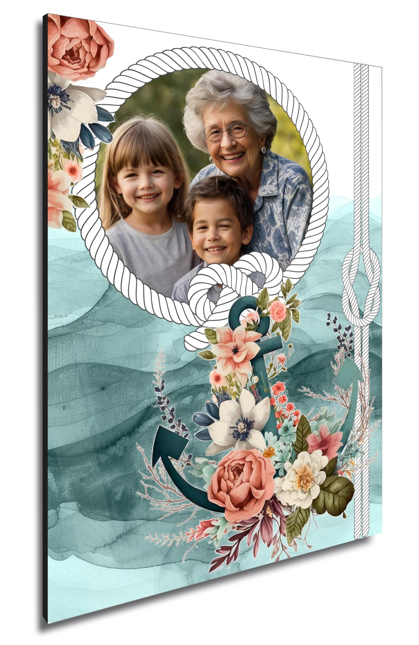 Personalised Photo Gift A4 Wooden Wall Art Mother's Day Customised Print for Mum Mummy Grandma Nan Gift, Mum My Anchor - Image 4