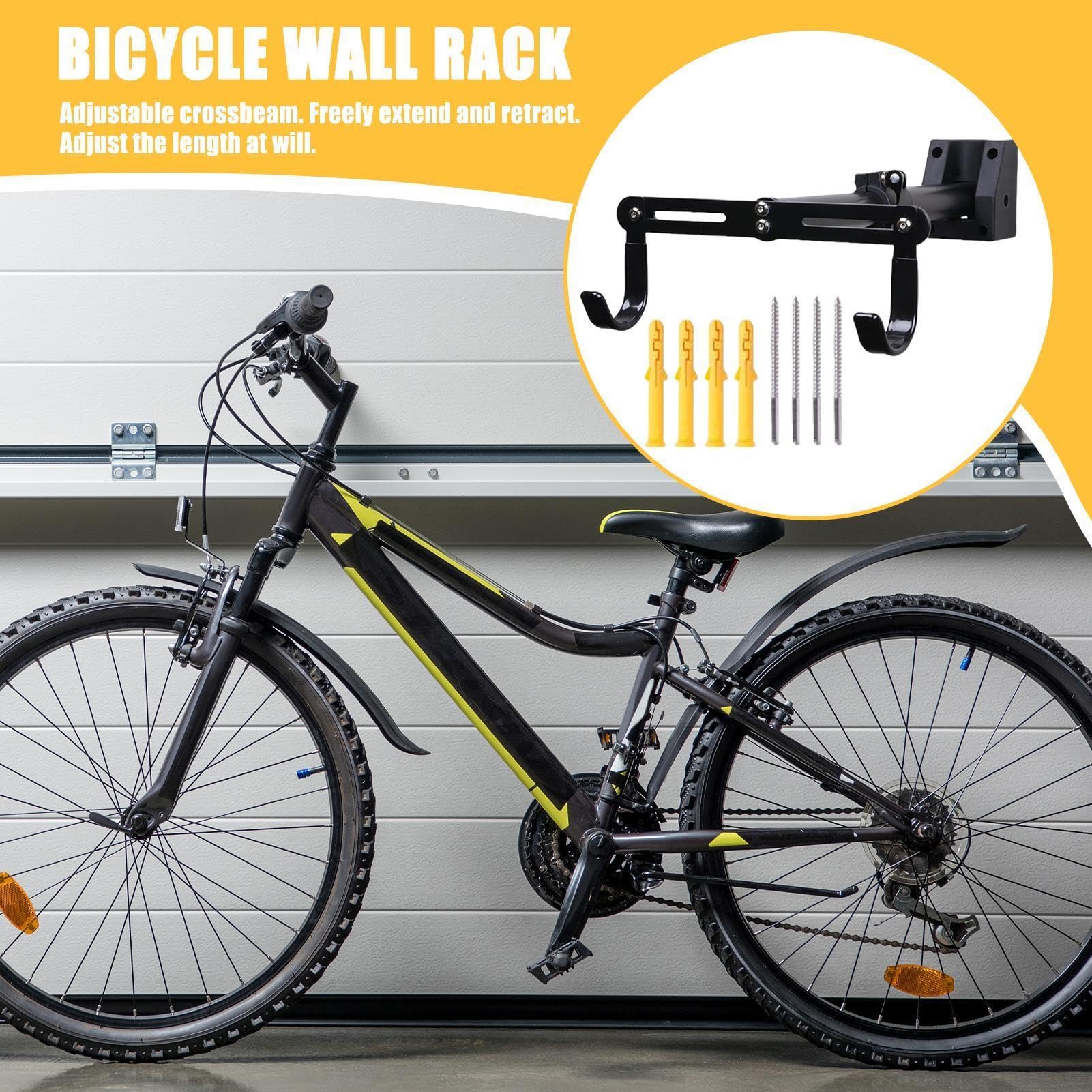 Portabicicletas De Pared Soporte Organizador Multiusos Con Ganchos Y
