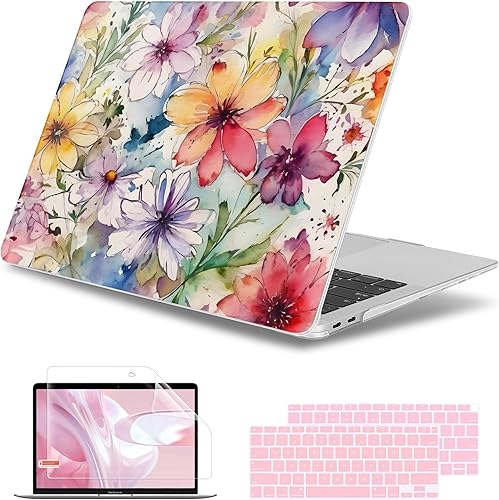 May Chen Compatible con MacBook Air 2022 2021 2020 de 13 pulgadas M1 A2337 A2179 A1932, carcasa rígida de plástico con protector de pantalla y