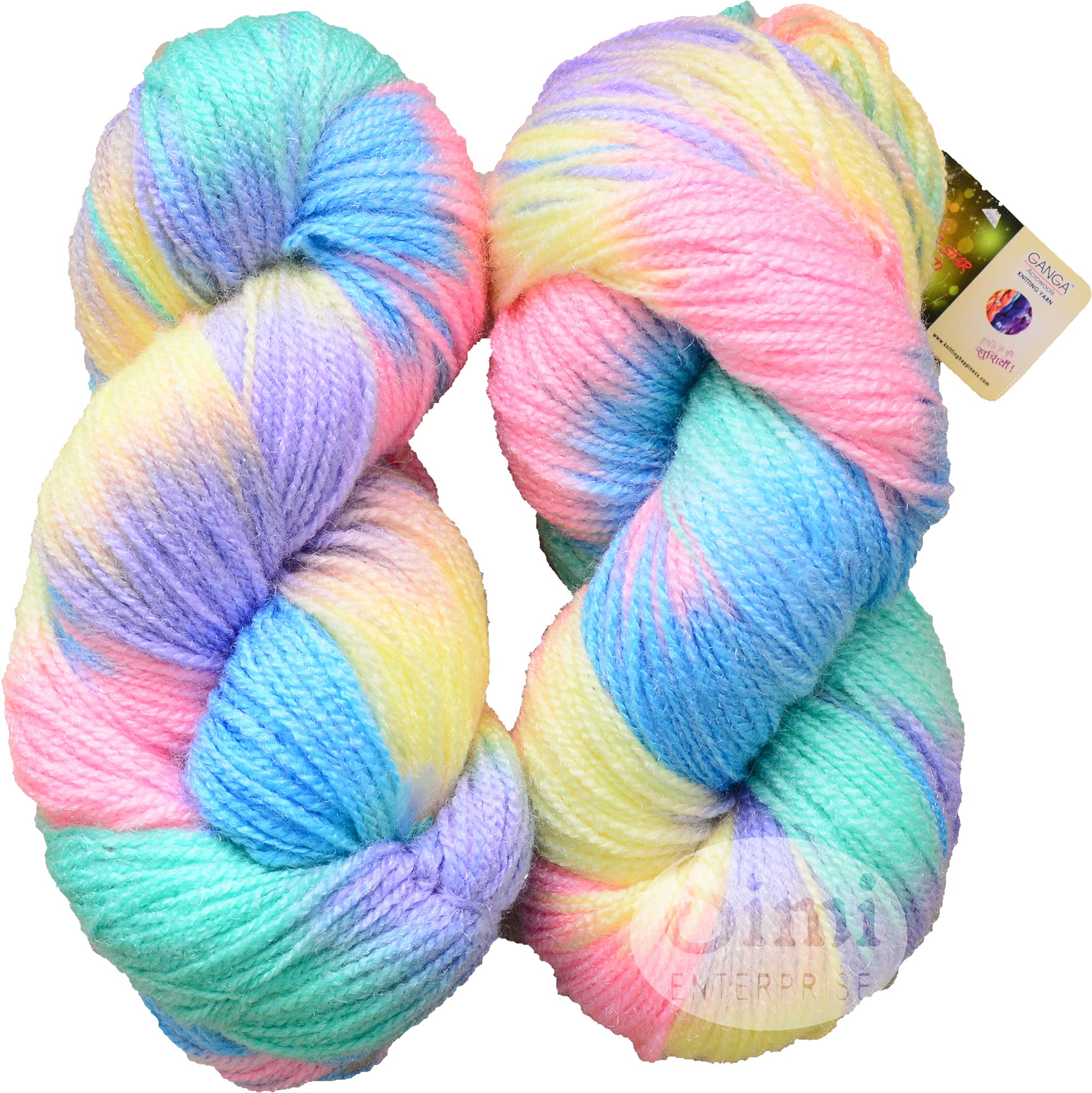 GANGA Glow Knitting Yarn Wool, Icey Pink 200 GMS Woolen Crochet Yarn Thread. Best Used with Knitting Needles, Crochet Needles-EL
