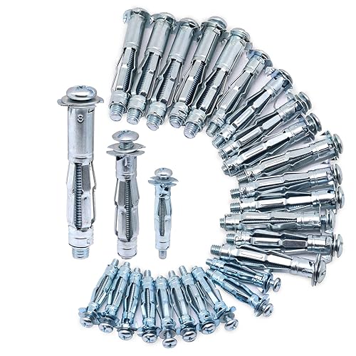 BENLIUDH Anclajes de Pared Huecos con Tornillos de Servicio Pesado, Pernos Molly de Acero al Carbono Galvanizado en Zinc Anclajes de Pared para