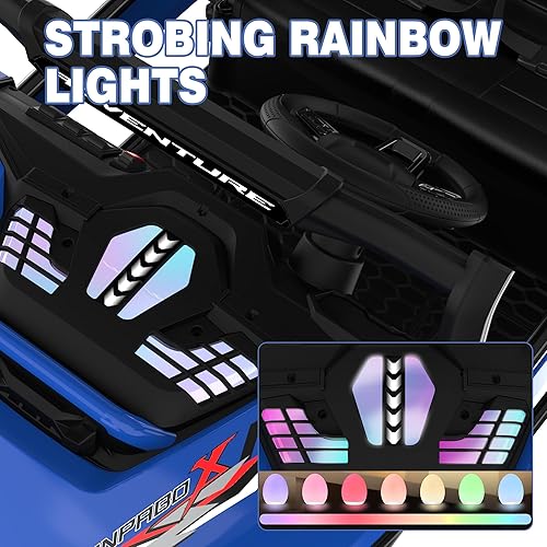 Miniatura 7 de ANPABO Juguetes de paseo de 24 V para niños grandes, automóvil de 2 plazas, automóvil eléctrico para niños de 4 x 200 W con control remoto, luces