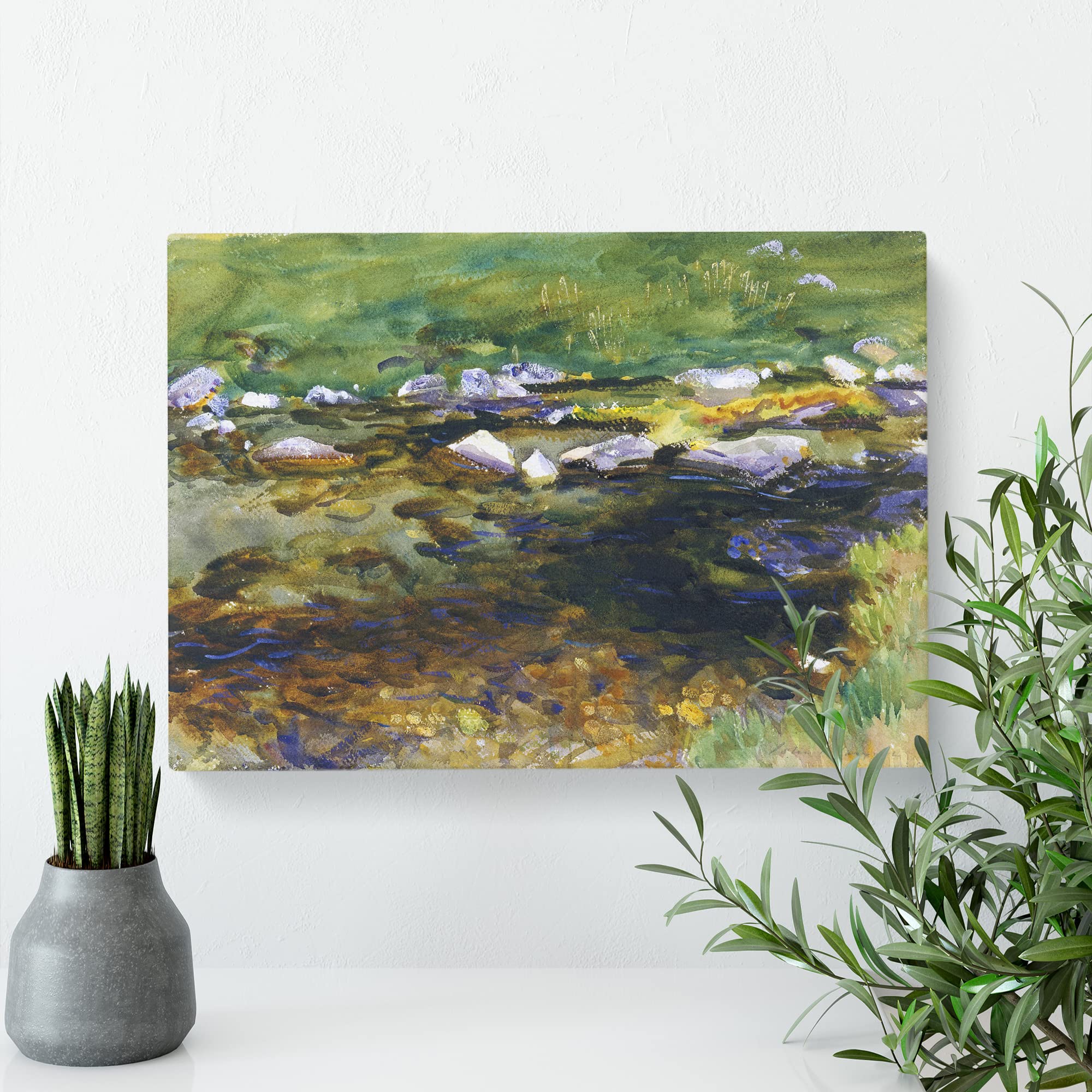Brook And Meadow By John Singer Sargent Canvas Print, Mixed, 25L x 50W cm - Image 3