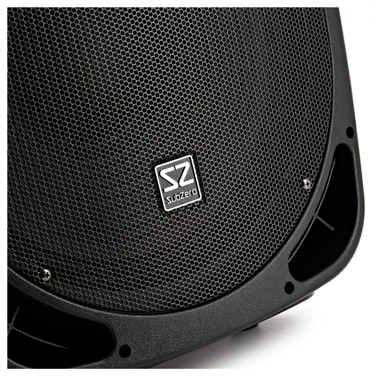 SubZero P15 Tragbarer PA-Lautsprecher mit Bluetooth und Funkmikrofonen | Bis zu 4 Stunden Akkulaufzeit, Trolley-Design mit Rollen, Mediaplayer mit USB, SD und Bluetooth