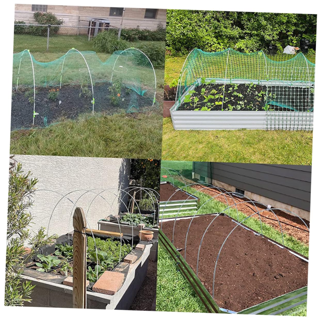 Tunnel pour Salade, Arceaux de Tunnel de Plantation en Polyéthylène et Fibre de Verre, Cadre en Croissance Pliable, 1 Set pour Potager