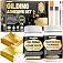 Gilding Adhesive Set, Wadities 5.3oz/150ml Water Based Adhesive and Varnish | 100 Gold Leaf Sheets and 100 Champagne Gold Foi
