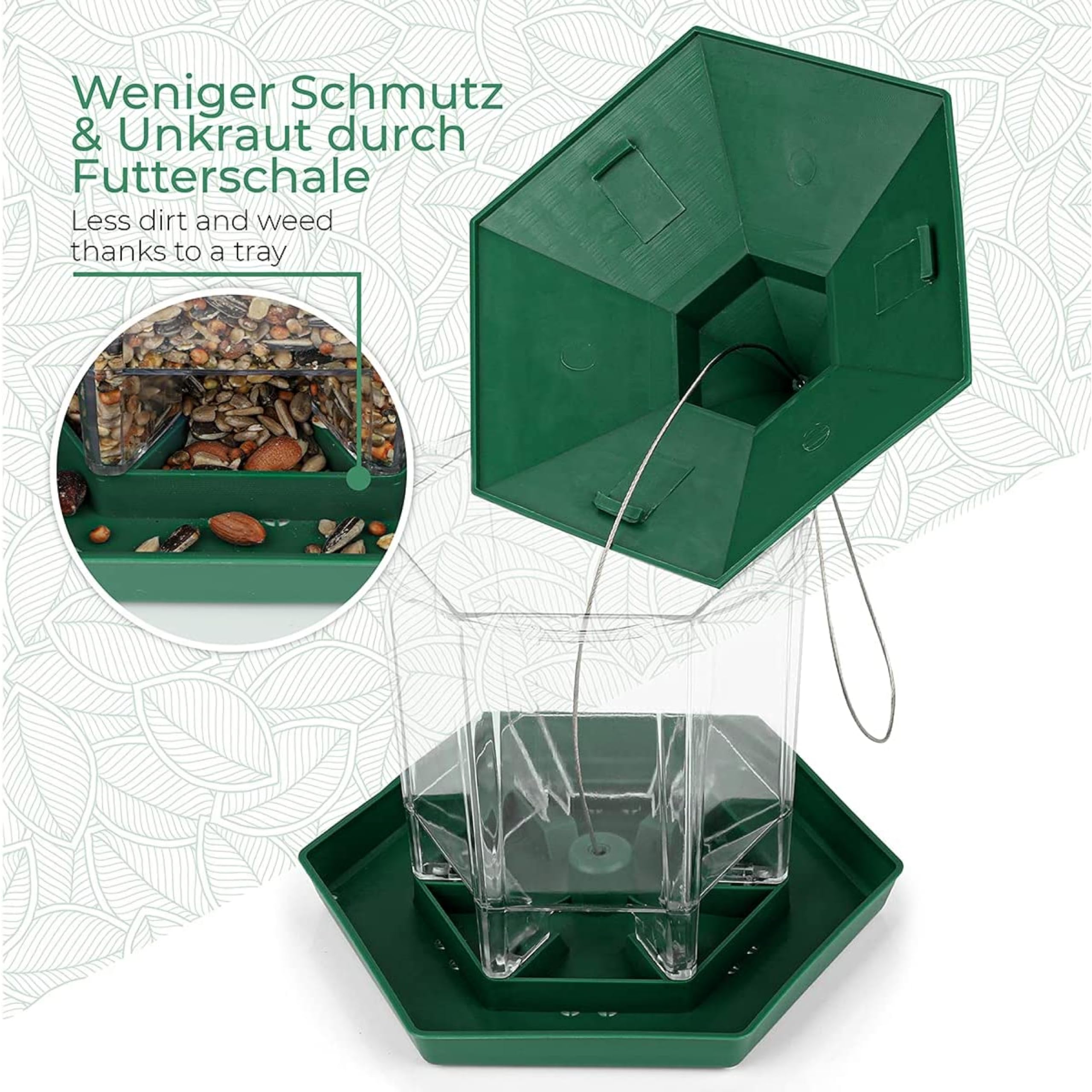 CJ Wildlife Vogelhaus Zum Aufhängen – Fettfutterhalter Kunststoff Braun – Netzfrei & Nachhaltig