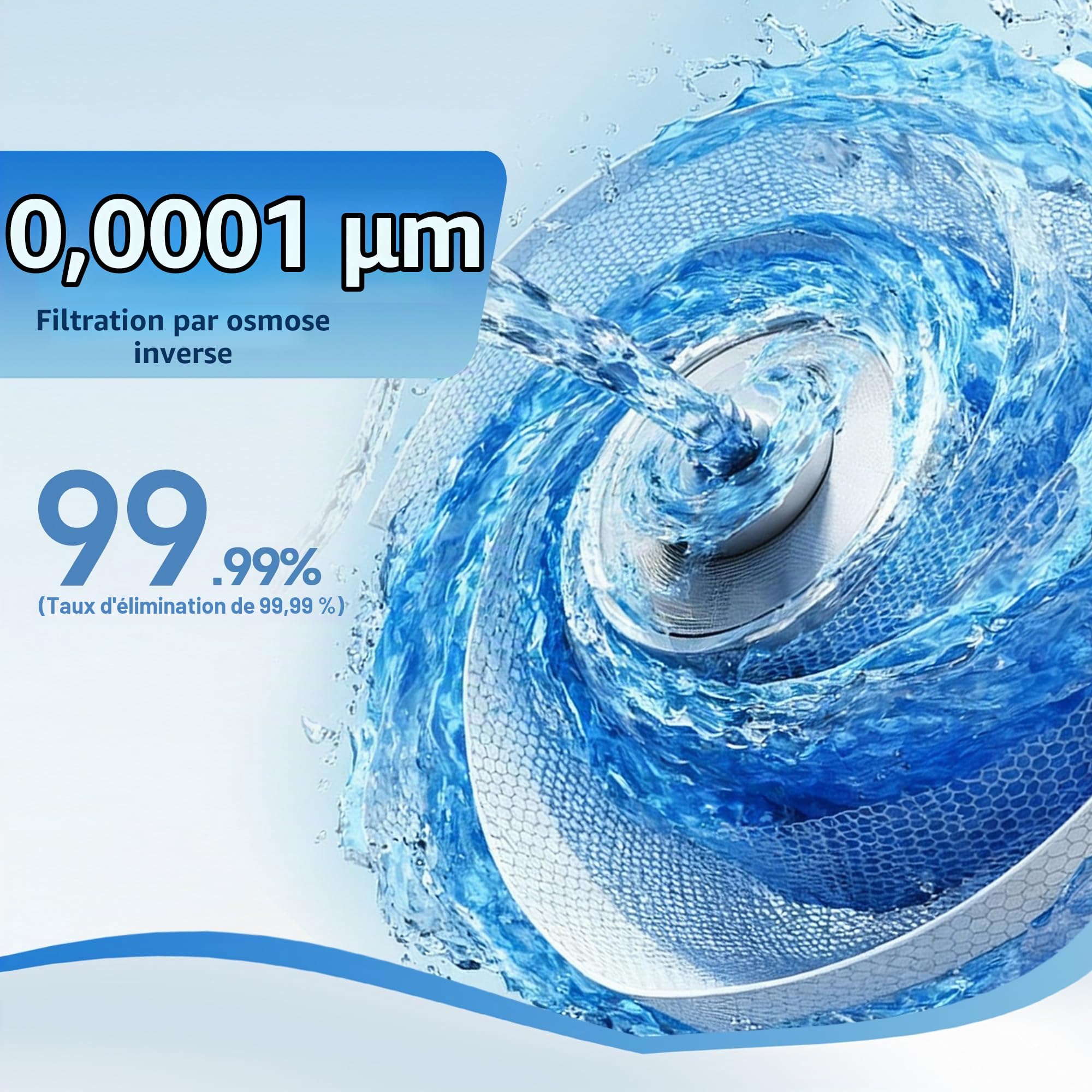 AQUALTRA USF-4RF-100 Filtre à Eau Sous Évier Osmose Inverse 0,0001μm - 100GPD - Robinet avec - Rapport pur/eaux usées 3:1 - Réservoir - Installation Rapide