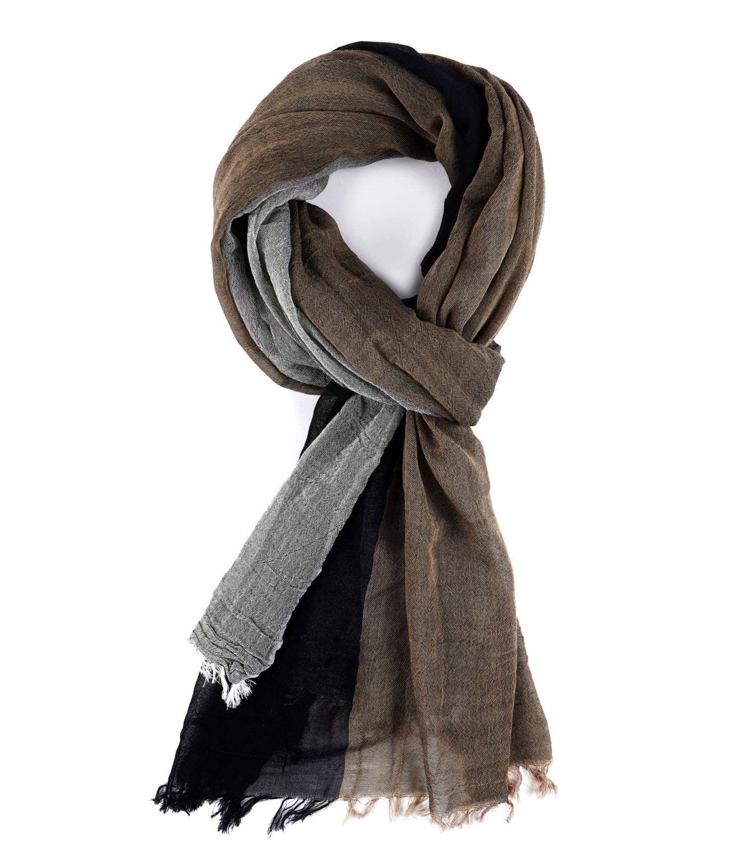 GERINLY Color Block Summer Scarf for Men Long Neck Wraps Shawl Urbanstyle Scarf Gift for Men