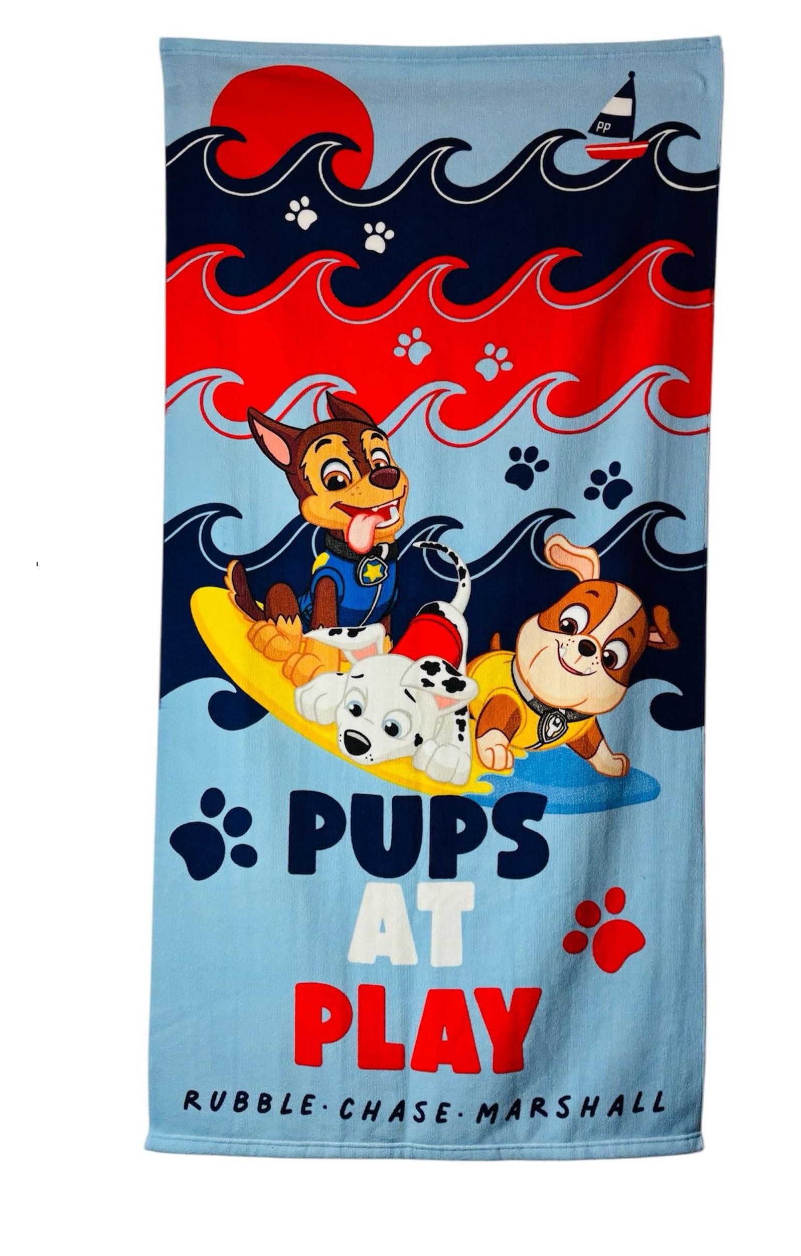 Paw Patrol Bath Beach Towel Character Children Microfibre Boys Blue
