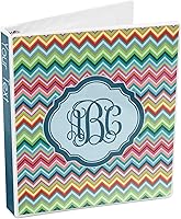Vista 4 de Carpeta personalizada de 3 anillas con monograma de cheurón retro - 1 pulgada