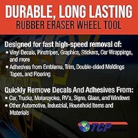 Vista 4 de TCP Global Rueda de goma con adaptador de taladro, rueda para quitar calcomanías, herramienta de eliminación de rayas, herramienta de eliminación