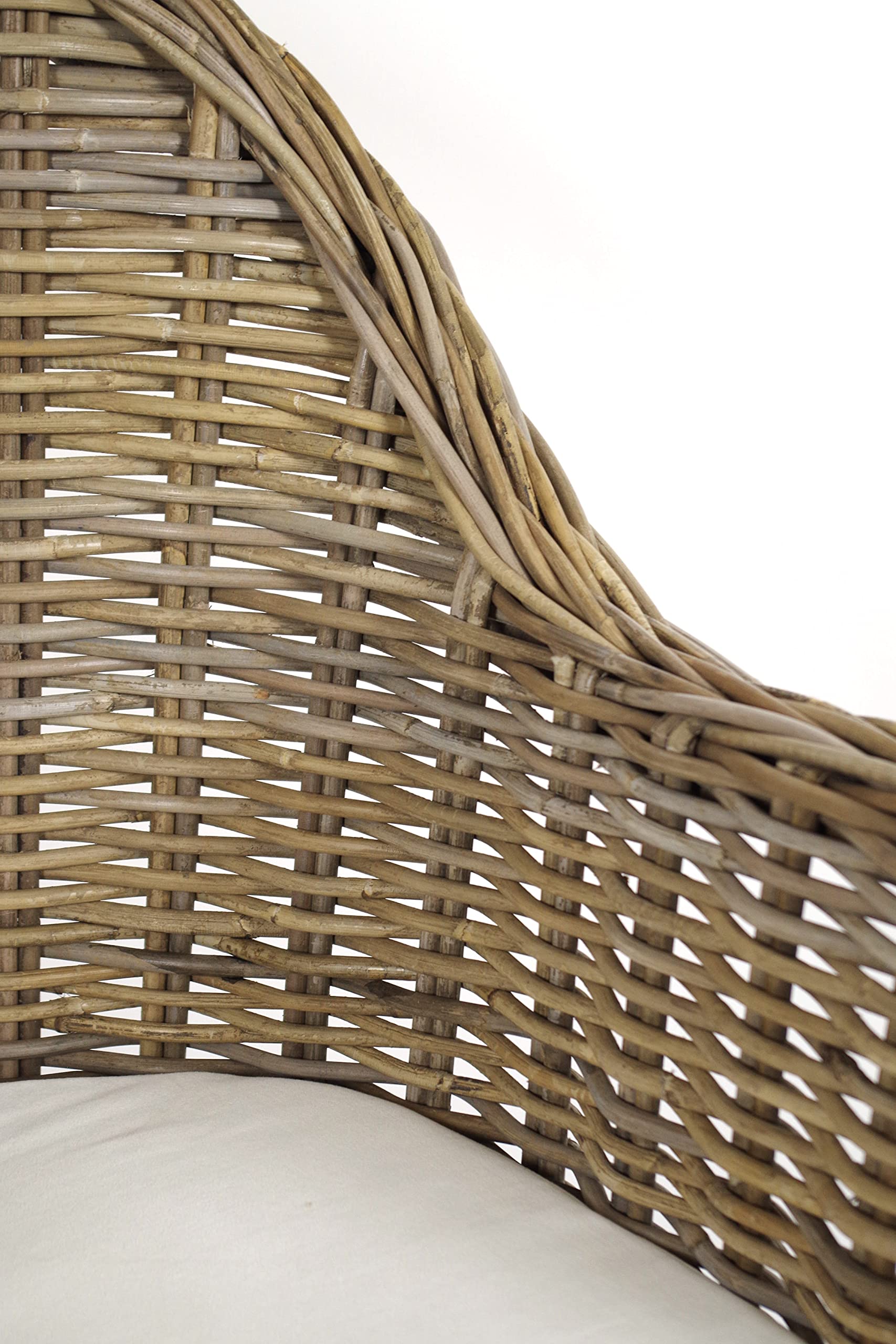 Kobolo Rattansessel Boston NEW Korbsessel aus Rattan 60x62x87 cm Grau