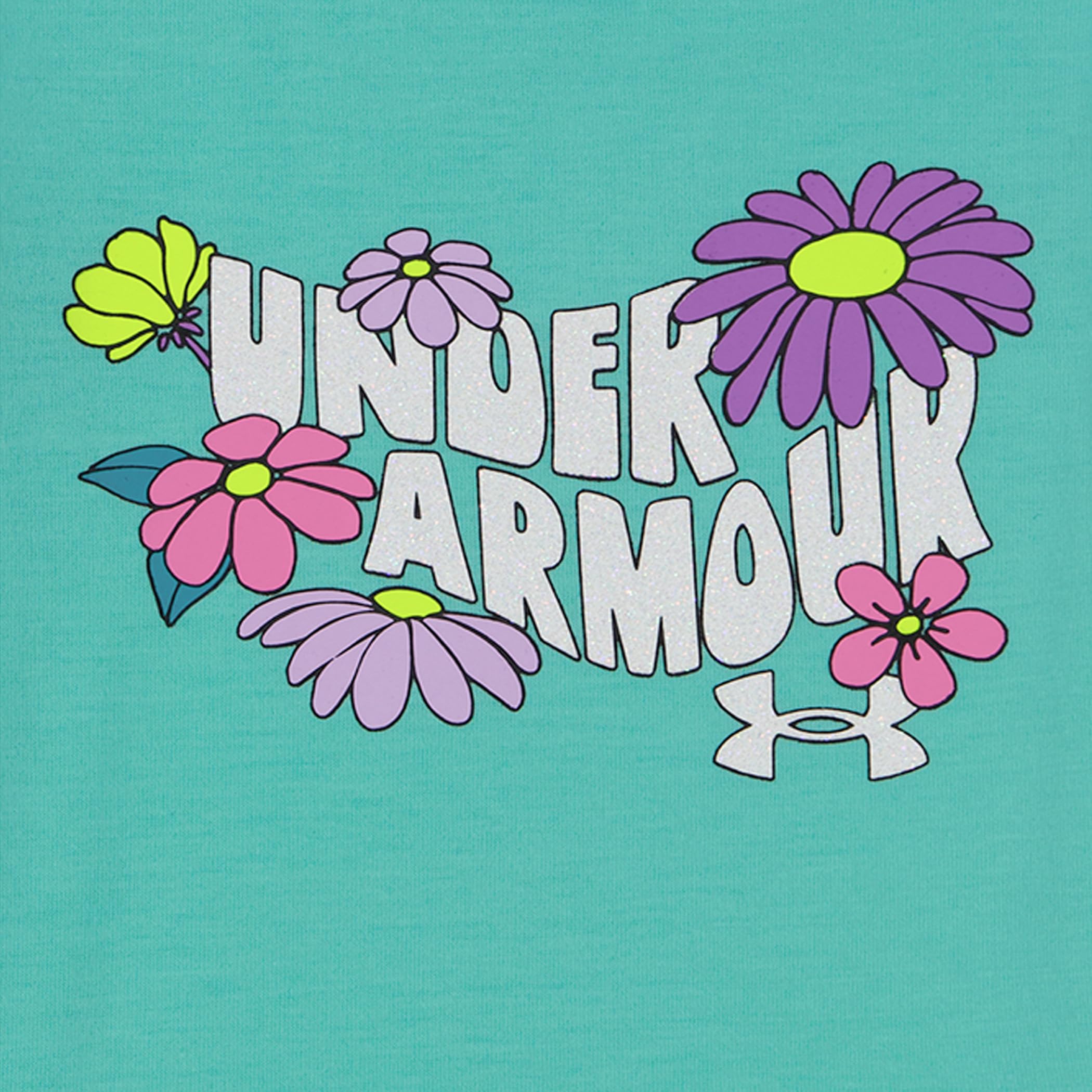 Under Armour UA PRINTED WOVEN SHORT SET, RADIAL TURQ FLORAL, 3-6 Months