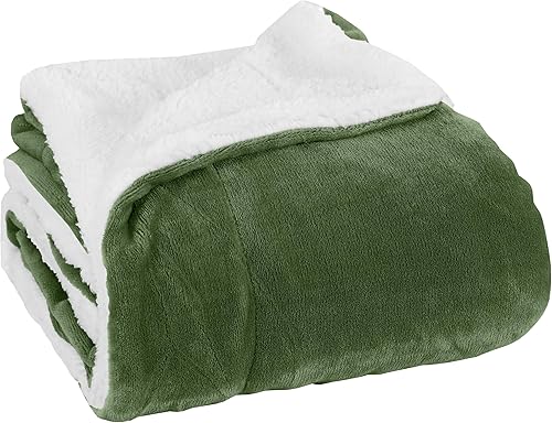 Elegant Comfort Manta de forro polar de terciopelo ultra afelpado suave, cálida, acogedora  Manta reversible de microvisón con respaldo de sherpa