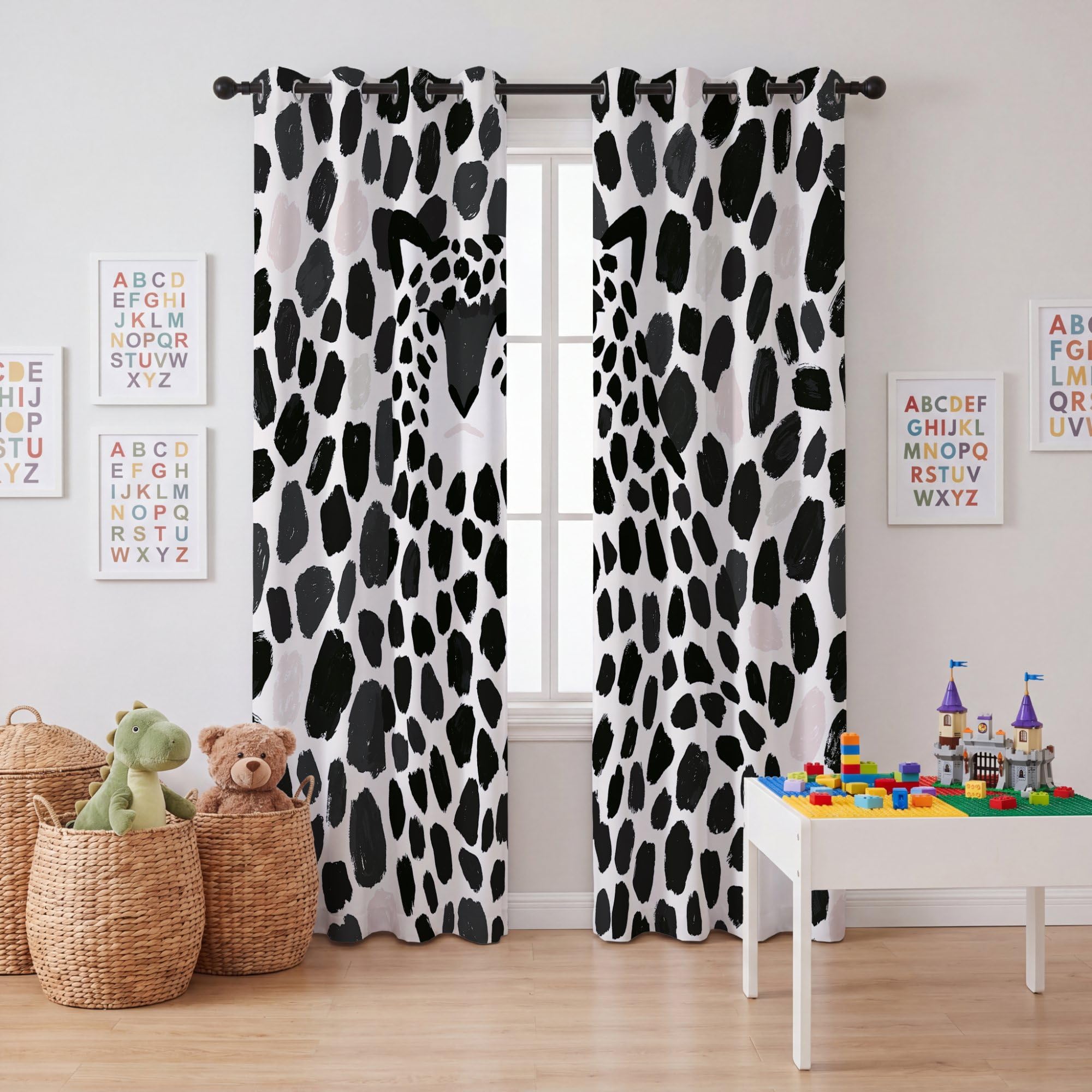 Zasłony zaciemniające z nadrukiem, wys. 260 x szer. 140 cm (2 sztuki)