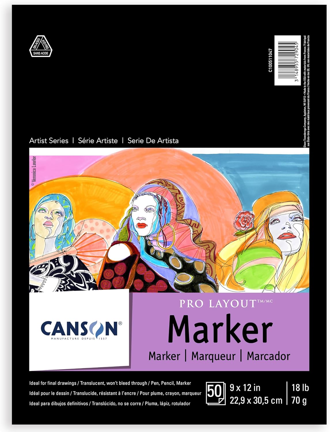 Canson Artist Series Pro Layout Marker Paper, 9'' x 12''