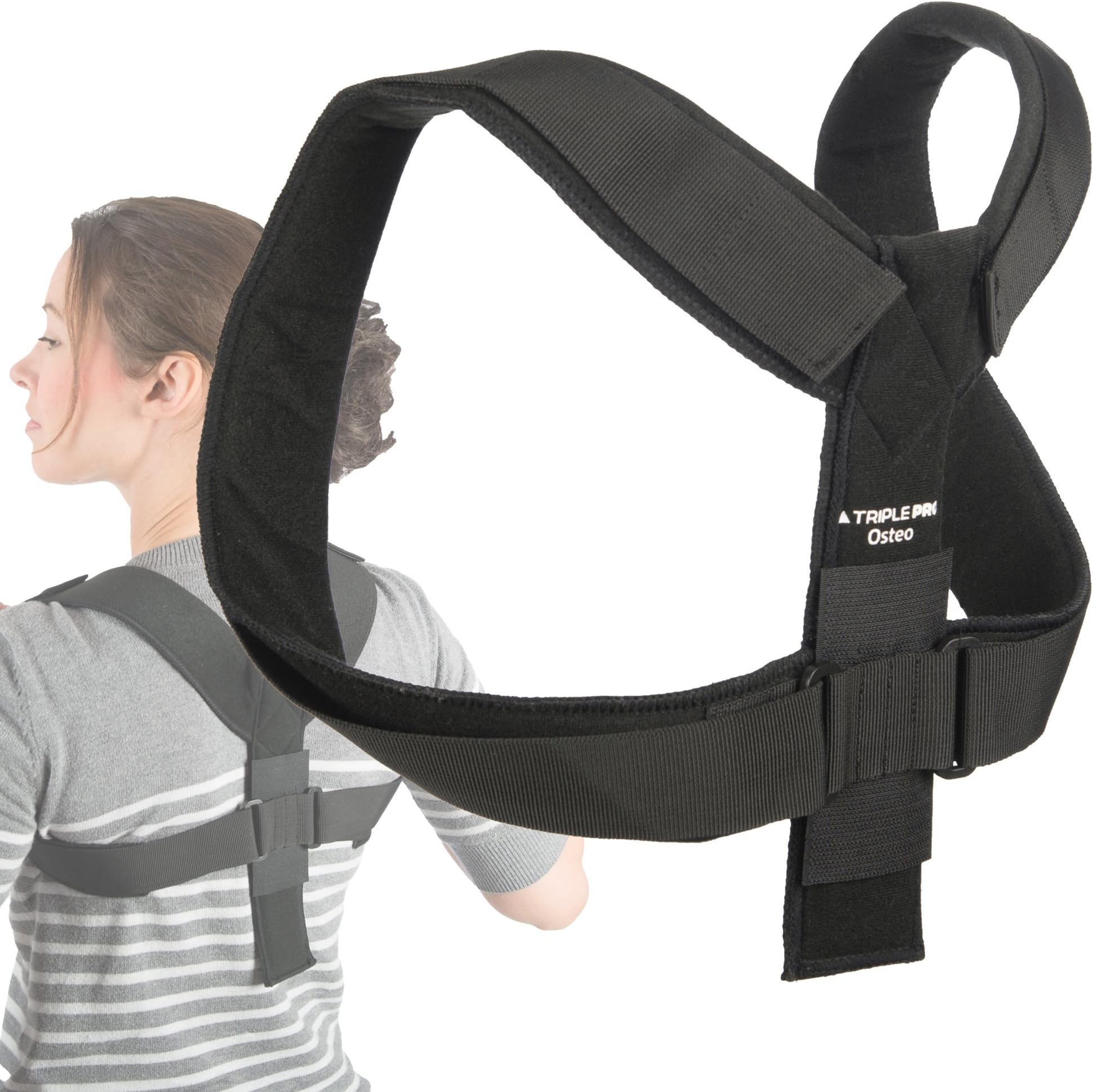 Adjustable Back Brace Posture Corrector for Men and Woman - Instantly Corrects Poor Posture and Provides Clavicle Support - Comfortable and Discreet - Size Adjustable from M to L - Triple Proยฎ Osteo