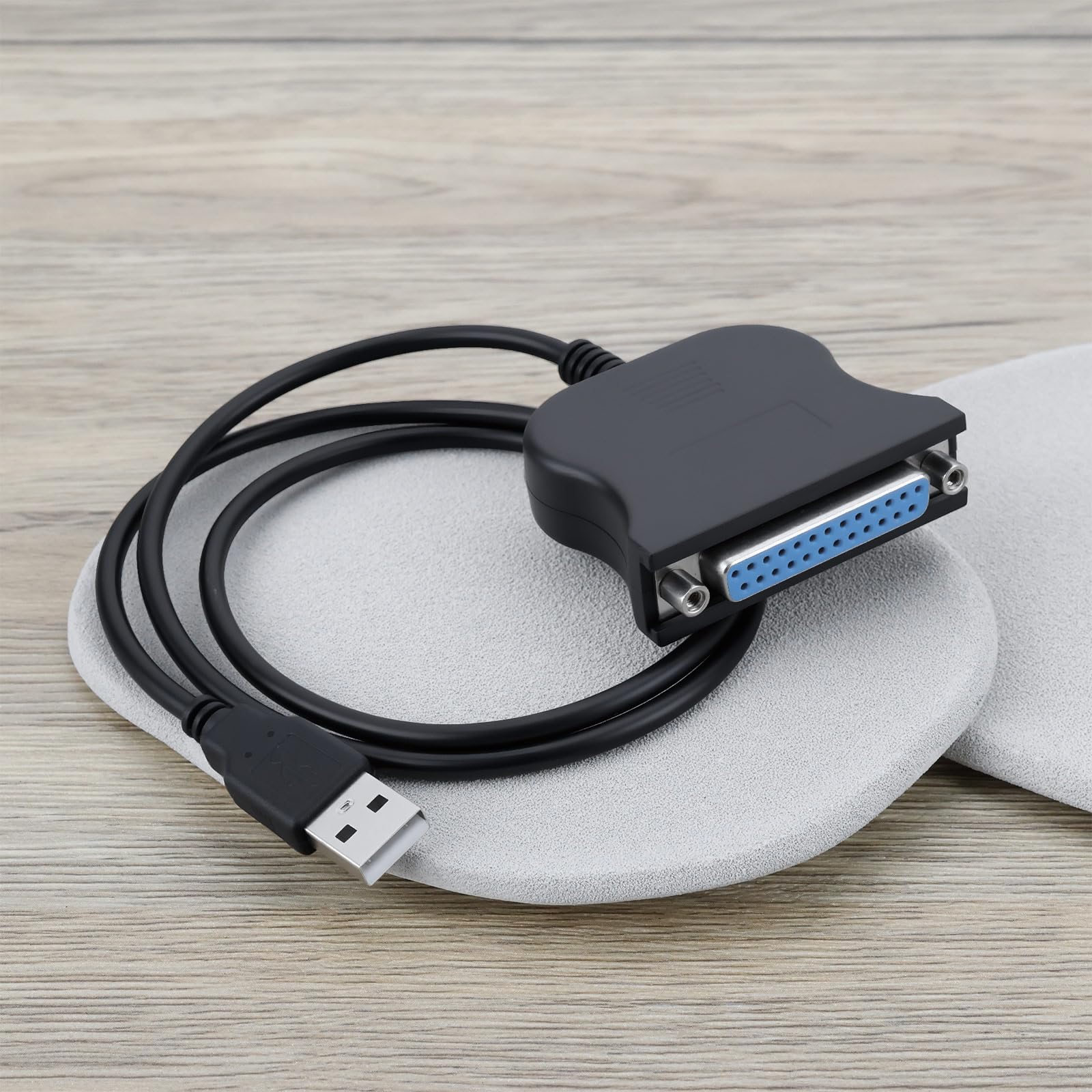 OTOTEC Cavo adattatore parallelo per stampante DB25 da USB a 25 pin, 80 cm, per stampante e computer, 2 pezzi, nero