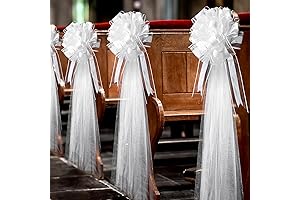 Lyrow Wedding Pew Bows, White, 30 Count