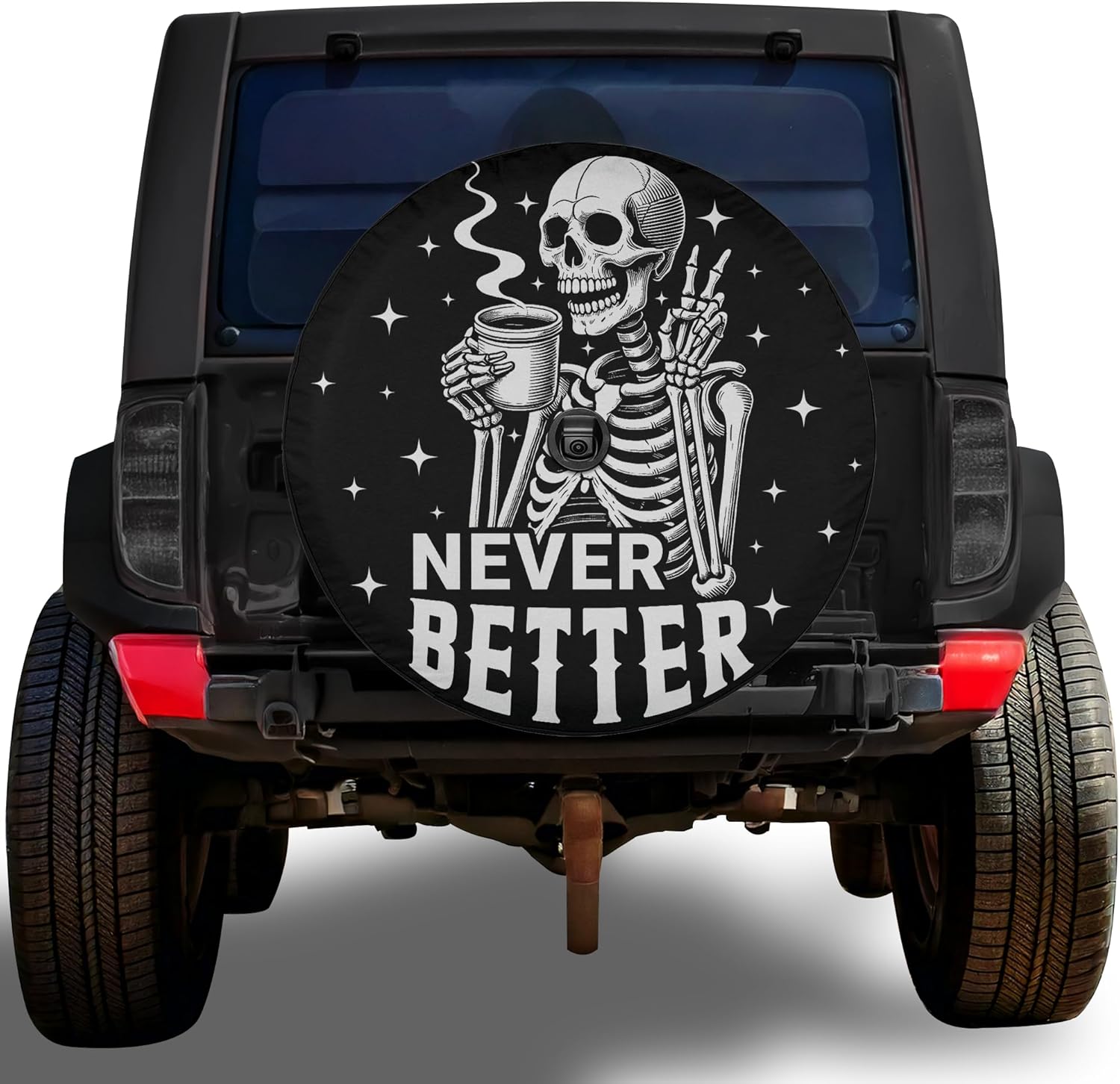 ThangPham Shop Floral Skull Spare Tire Cover with or Without Backup Camera Hole – Tire Cover with Skull Theme (Style 2)