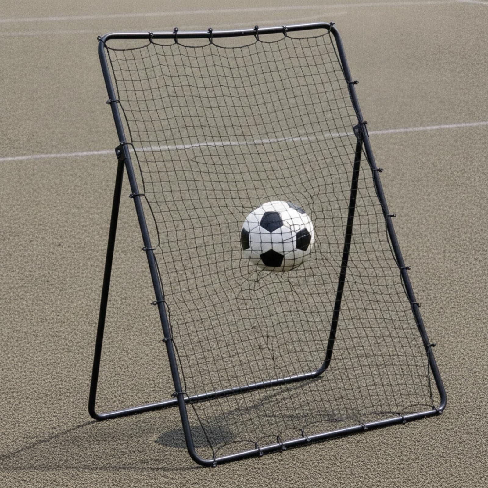 Rete Elaica da Calcio Pieghevole Multifunzione, Rimbalzatore da Calcio, Resiente, Rebounder con Telaio Regolabile, per Giardino