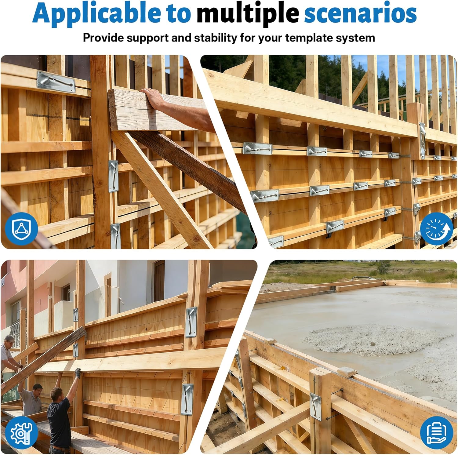 60 Pcs Galvanized Steel Concrete Snap Tie Wedges for Concrete Forms 5.8" X 2.4" Strengthening Metal Concrete Form Ties, Compatible with Standard Heavy Duty Short Long End Snap Ties