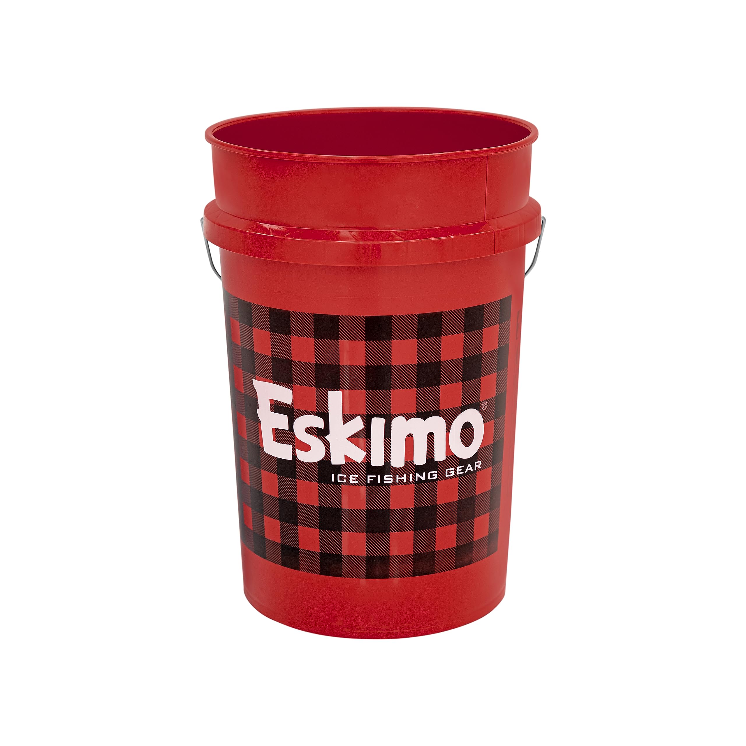 Eskimo® 43835 Buffalo Plaid Six-Gallon Bucket, Storage, Red/Plaid