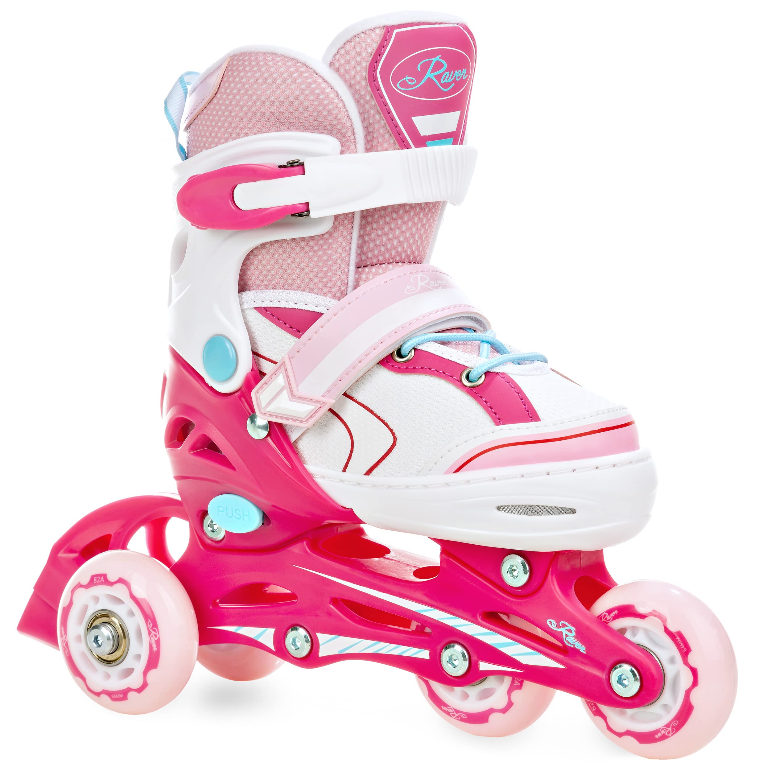 Pattini a rotelle per bambini 3 in 1 regolabili Raven con pattini quad