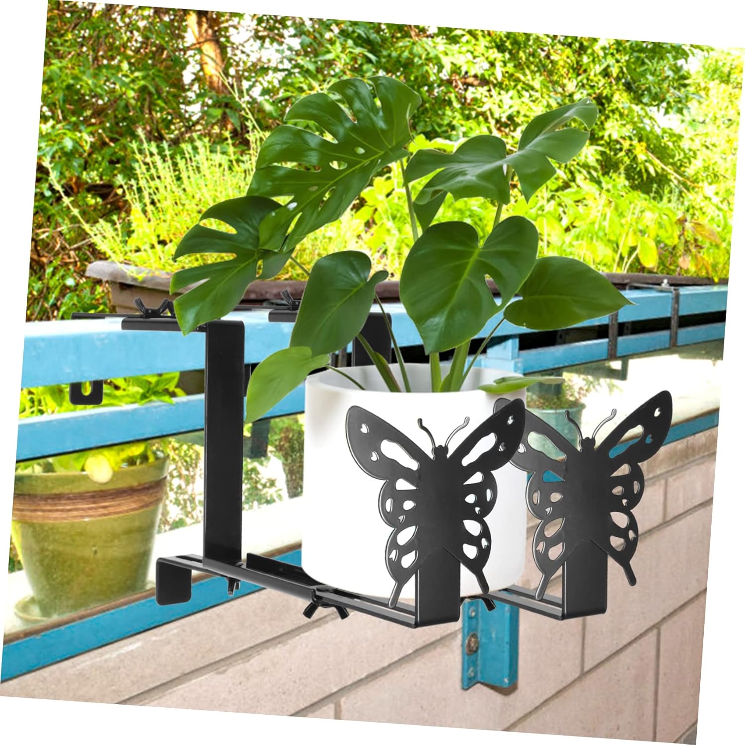 BESPORTBLE 2pcs Patio Rail Planter Planter Hook Plant Hanger for Outdoor Strong Capacity Hanging Flowerpot Rack