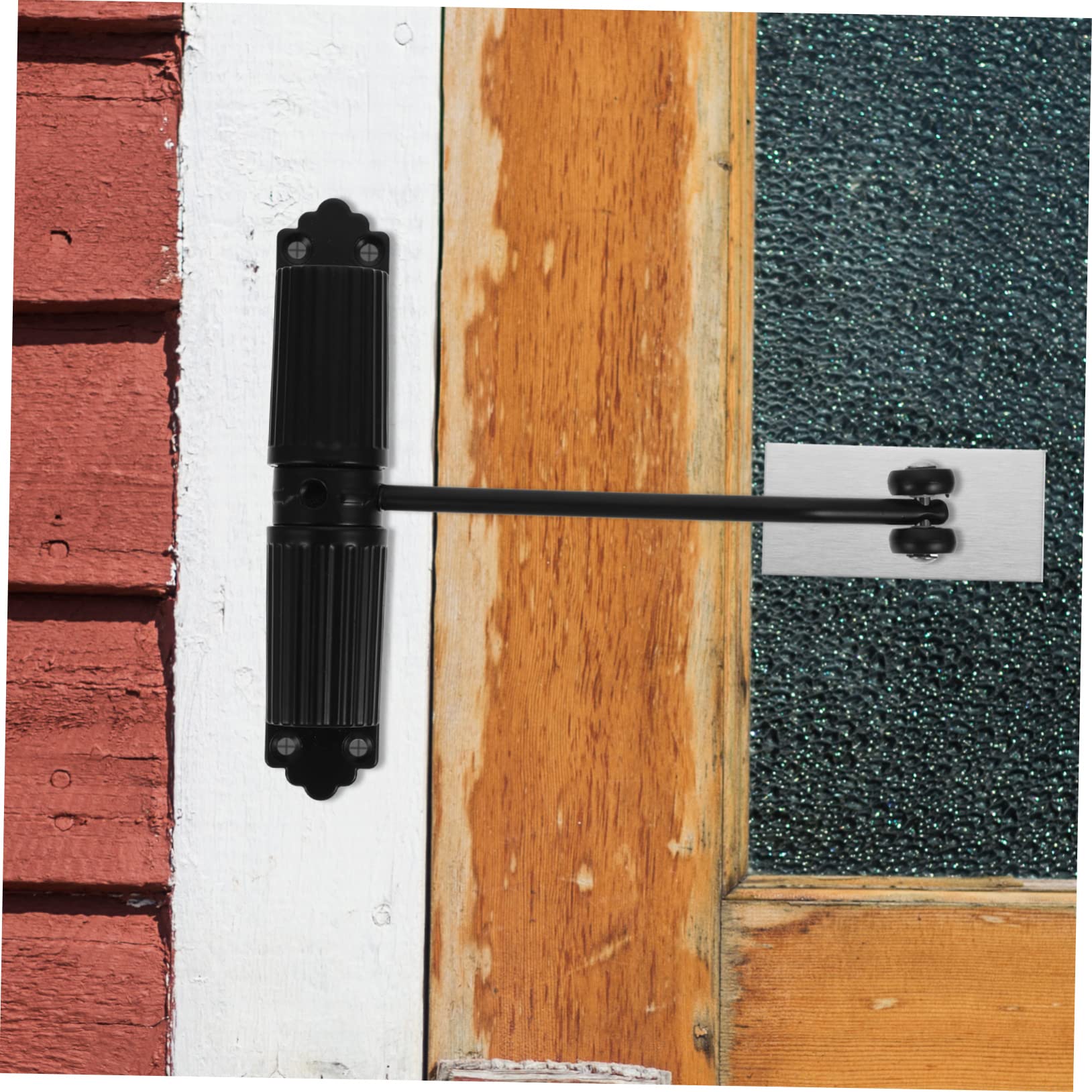 Muelle de cierre automático de puerta, 1 resorte de puerta de garaje y granero, cierre automático resistente para puertas y cobertizos del hogar, mecanismo automático de fácil instalación