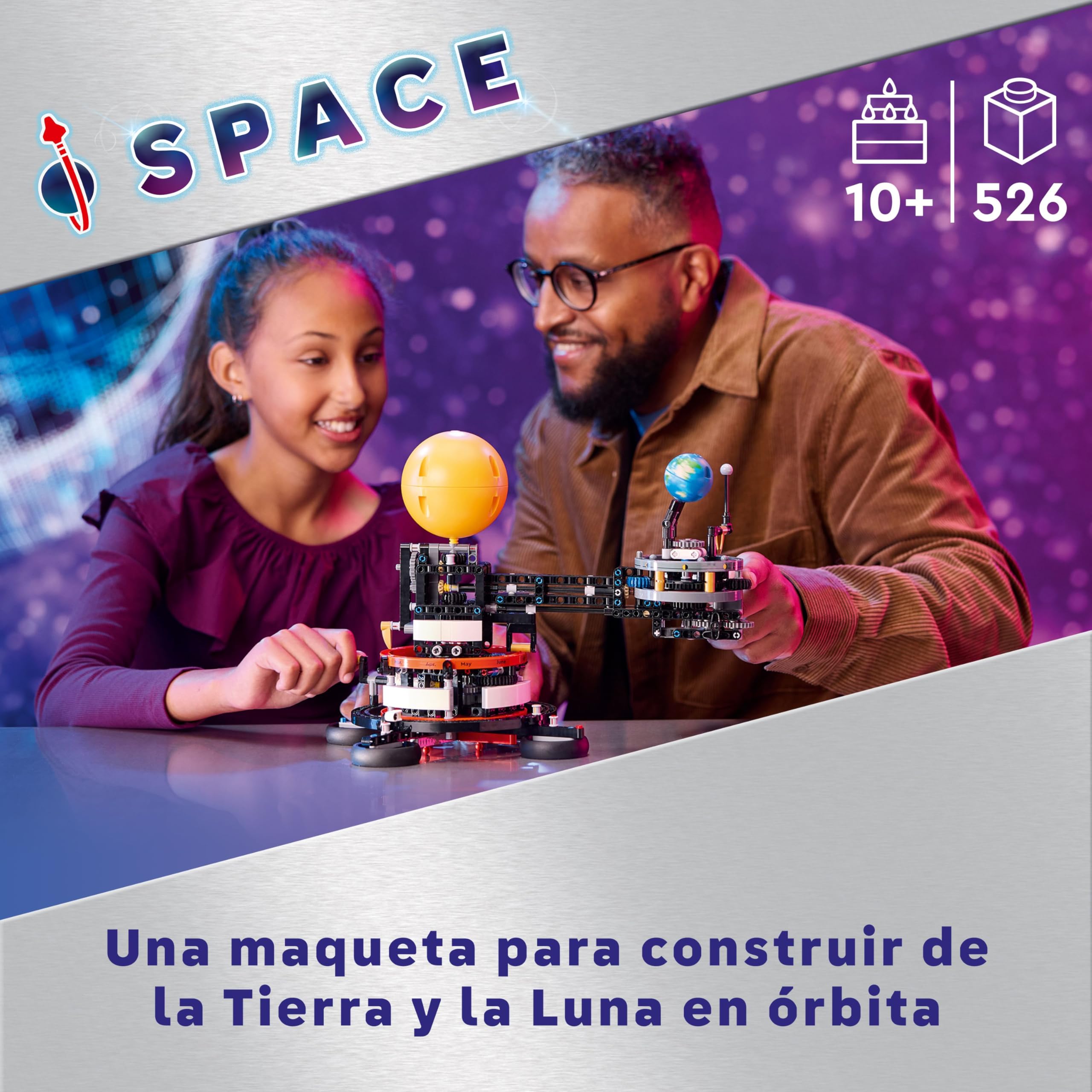 LEGO Technic Planeta Tierra y Luna en Órbita Juguete de Astronomía y Sistema Solar, Regalo del Espacio para Niños y Niñas de 10 Años o Más, Juego Educativo de Planetas 42179