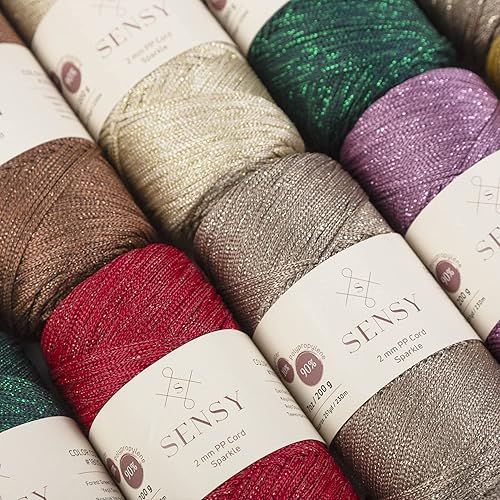 Miniatura 8 de Sensy - Cuerda de poliéster brillante de 0.079 in, 251 yardas, 90% polipropileno, 10% poliéster, cordón de macramé de 0.079 pulgadas, cuerda de