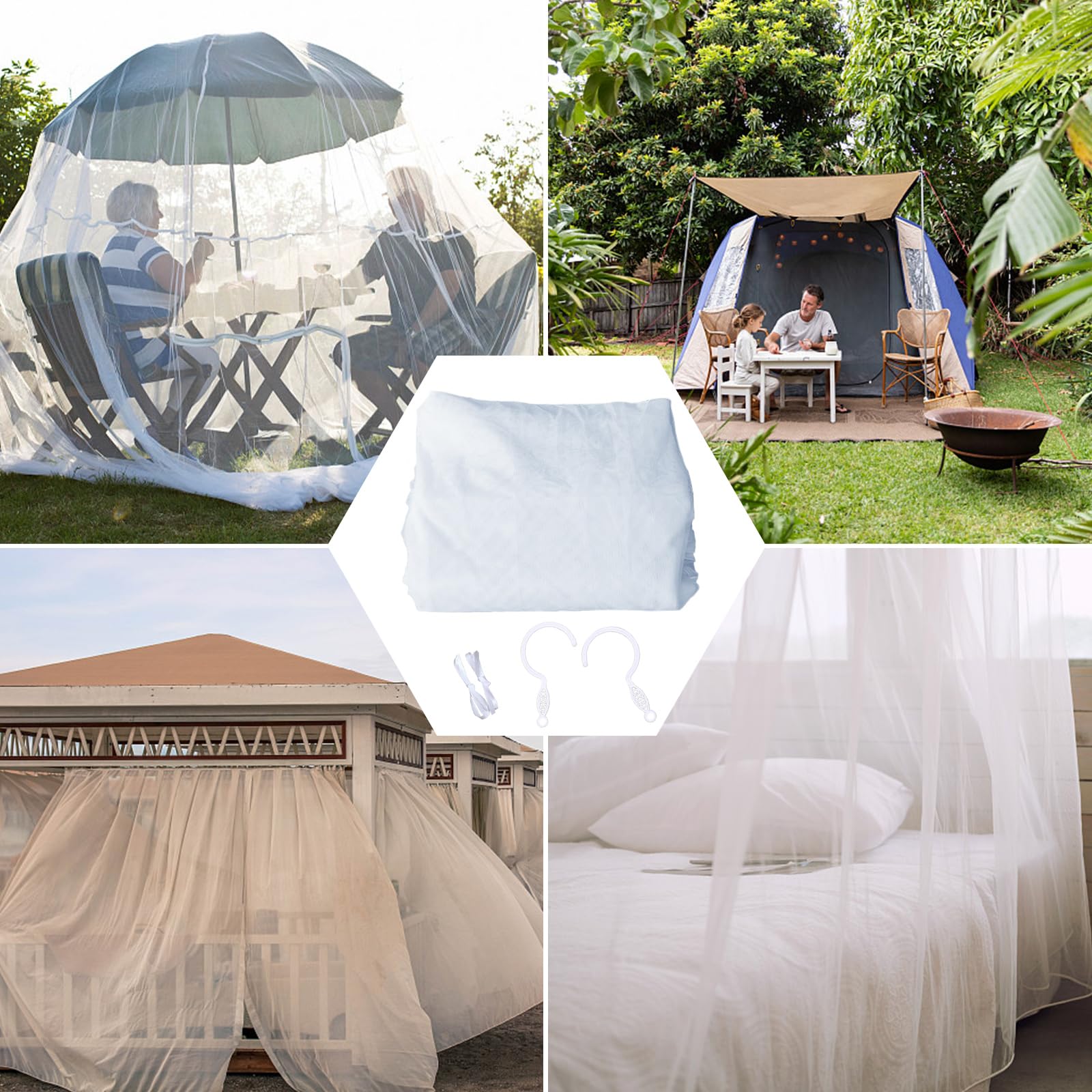 Zanzariera Letto ACTOY - Baldacchino Universale 220x200x200cm Per Letti Singoli E Matrimoniali